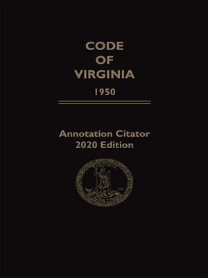 cover image of Annotation Citator to the Code of Virginia